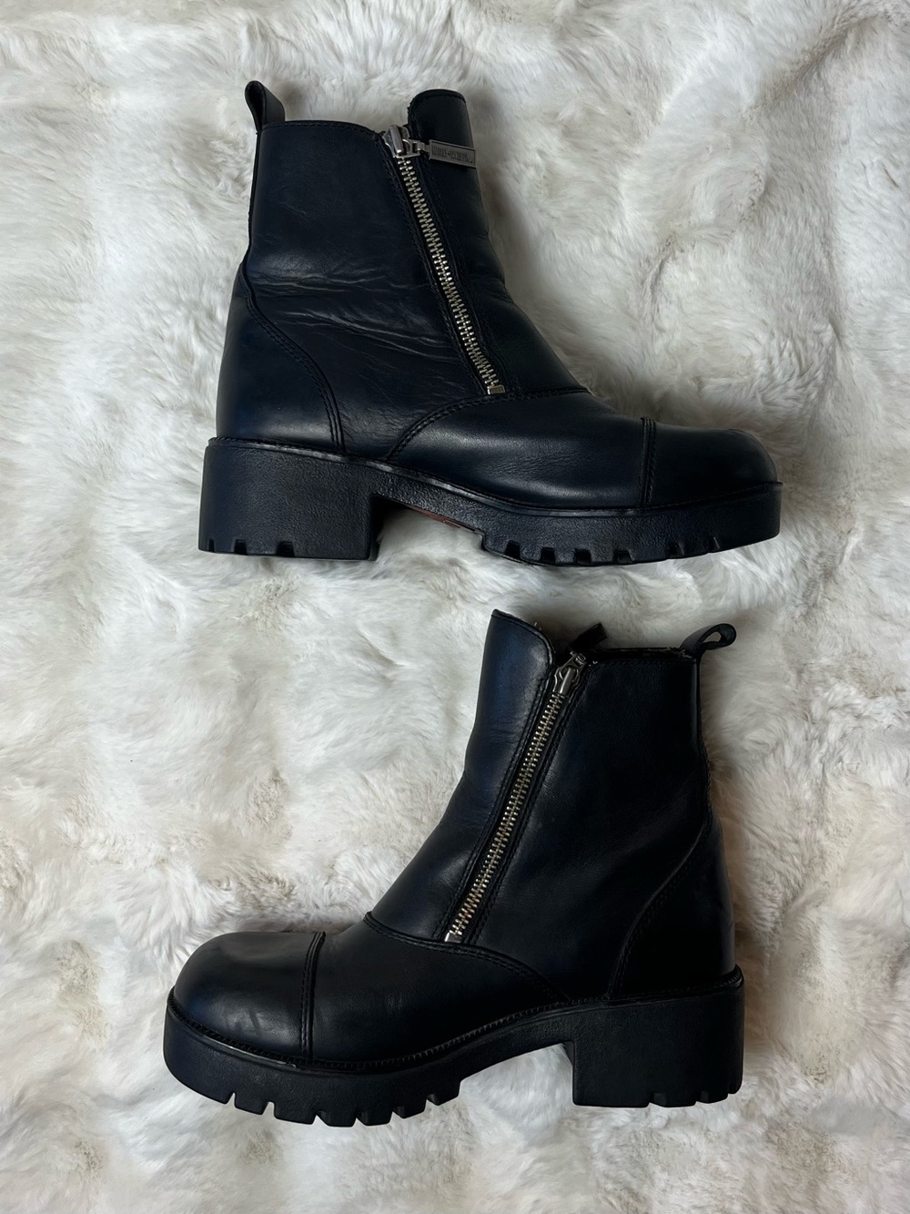 Authentic Vintage Harley Davidson Cynthia Chunky Platform Boots #82016 / Y2K Alt - Picture 3 of 9
